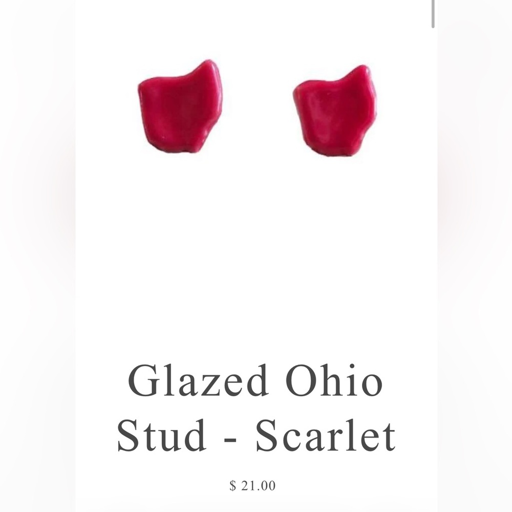 NEW! Ohio State Red Nickel Free Stud Earrings NWT